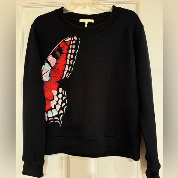 Maje Theophile Butterfly Embroidered Sweatshirt, size L, NWOT - Picture 3 of 7